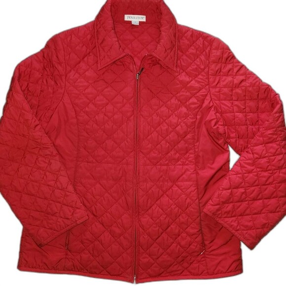 Pendleton Red Quilted Zip Up Chore Jacket MEDIUM - Picture 1 of 4